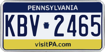 PA license plate KBV2465