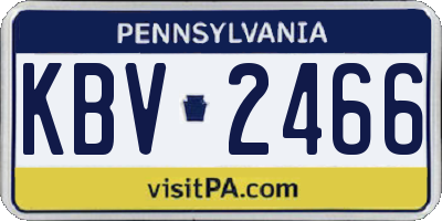 PA license plate KBV2466