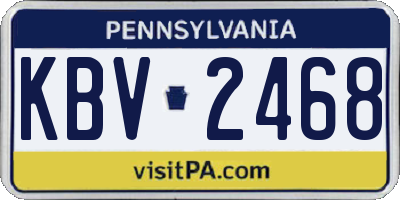 PA license plate KBV2468