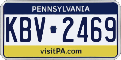 PA license plate KBV2469