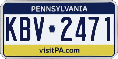 PA license plate KBV2471