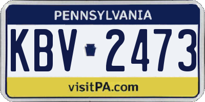PA license plate KBV2473
