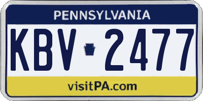 PA license plate KBV2477