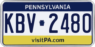PA license plate KBV2480