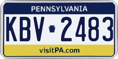 PA license plate KBV2483
