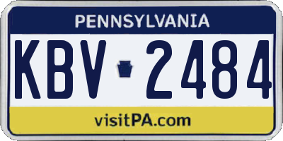 PA license plate KBV2484
