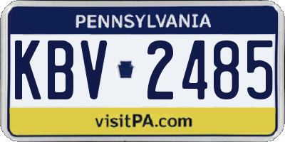 PA license plate KBV2485