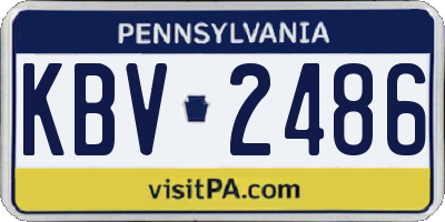PA license plate KBV2486