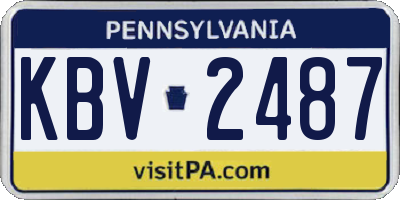 PA license plate KBV2487