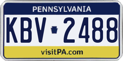 PA license plate KBV2488