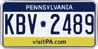 PA license plate KBV2489