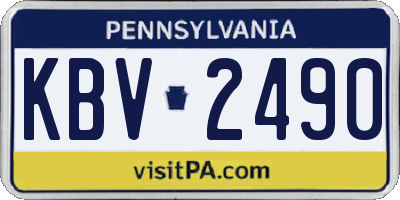 PA license plate KBV2490