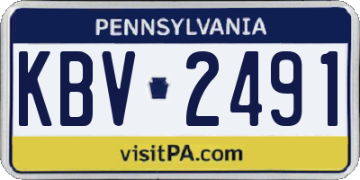 PA license plate KBV2491