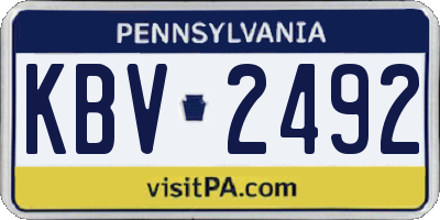 PA license plate KBV2492
