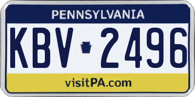 PA license plate KBV2496