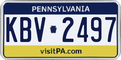 PA license plate KBV2497