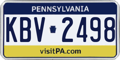 PA license plate KBV2498