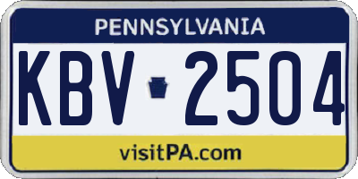 PA license plate KBV2504