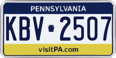 PA license plate KBV2507