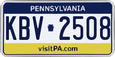 PA license plate KBV2508