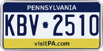 PA license plate KBV2510