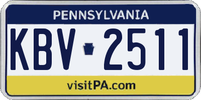 PA license plate KBV2511