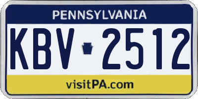 PA license plate KBV2512