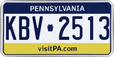 PA license plate KBV2513