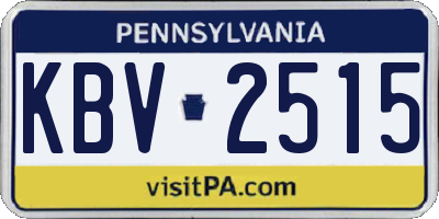 PA license plate KBV2515