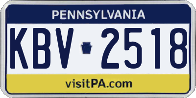 PA license plate KBV2518