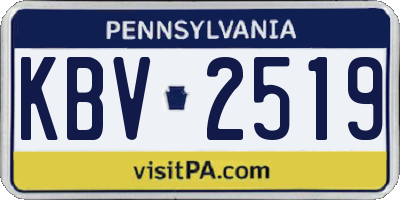 PA license plate KBV2519