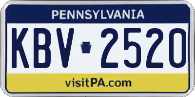 PA license plate KBV2520