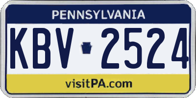 PA license plate KBV2524