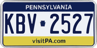 PA license plate KBV2527