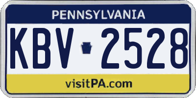 PA license plate KBV2528