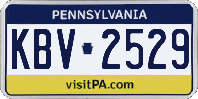 PA license plate KBV2529