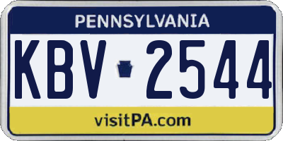 PA license plate KBV2544