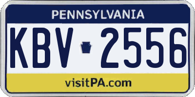PA license plate KBV2556
