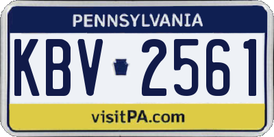 PA license plate KBV2561