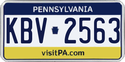 PA license plate KBV2563