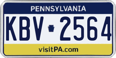 PA license plate KBV2564