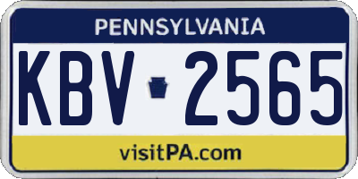 PA license plate KBV2565