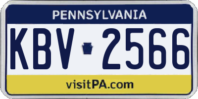 PA license plate KBV2566
