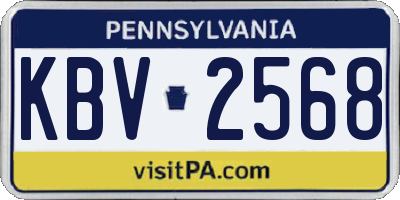 PA license plate KBV2568