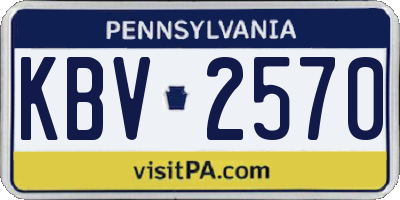PA license plate KBV2570