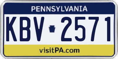PA license plate KBV2571