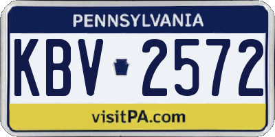 PA license plate KBV2572