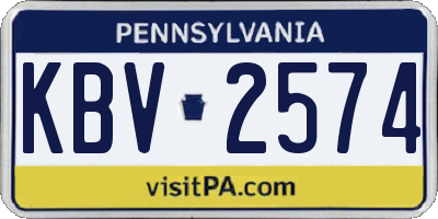 PA license plate KBV2574