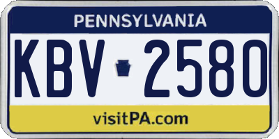 PA license plate KBV2580