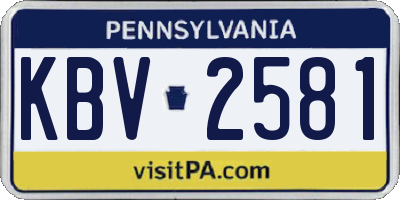PA license plate KBV2581